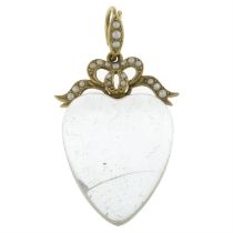 Rock crystal heart pendant