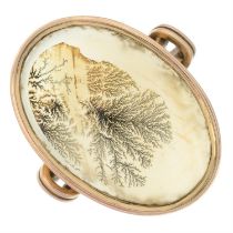 Victorian gold dendritic agate dress ring