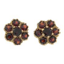 Garnet cluster earrings