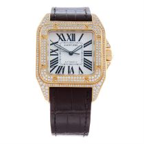 Cartier - a Santos 100 wrist watch, 38x38mm.