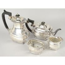 Mid-20th century silver four piece tea service.