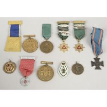 Asssorted medals and medallions.