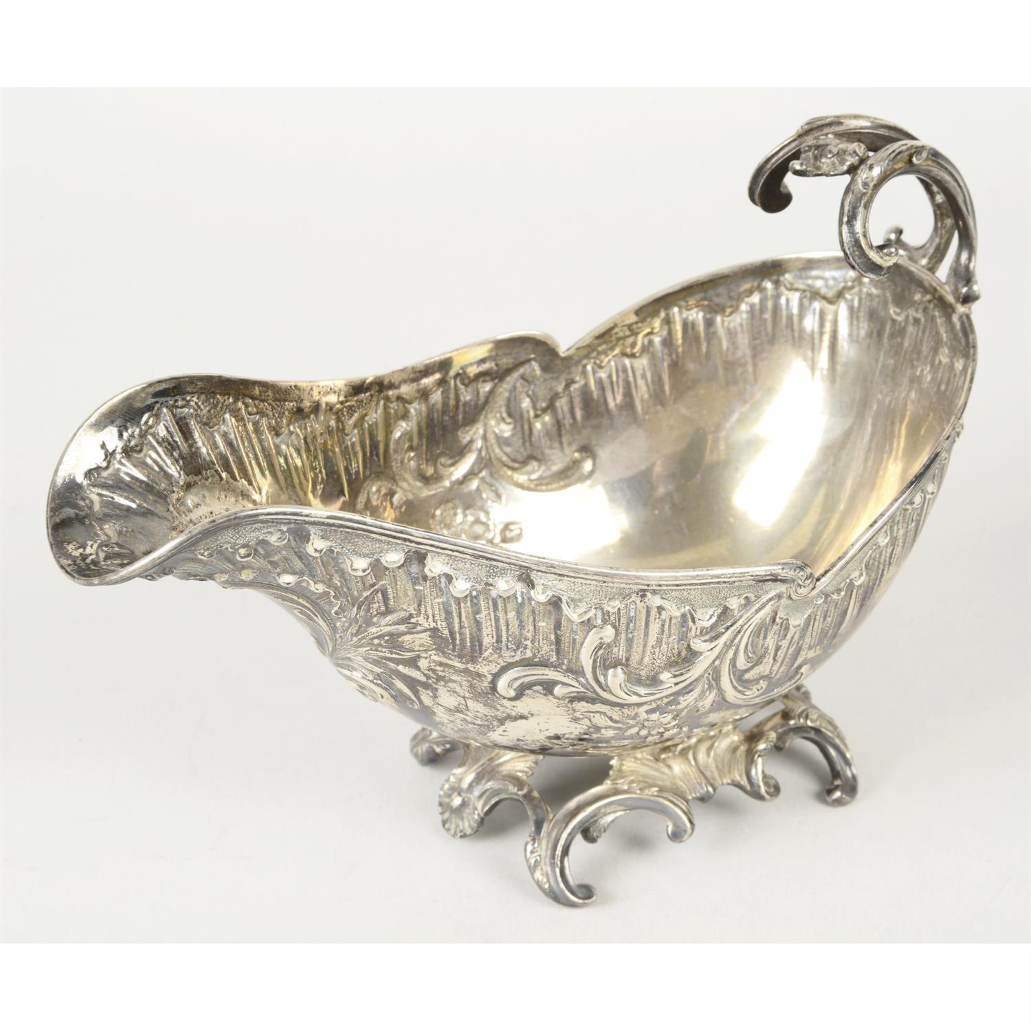 French silver sauce boat.