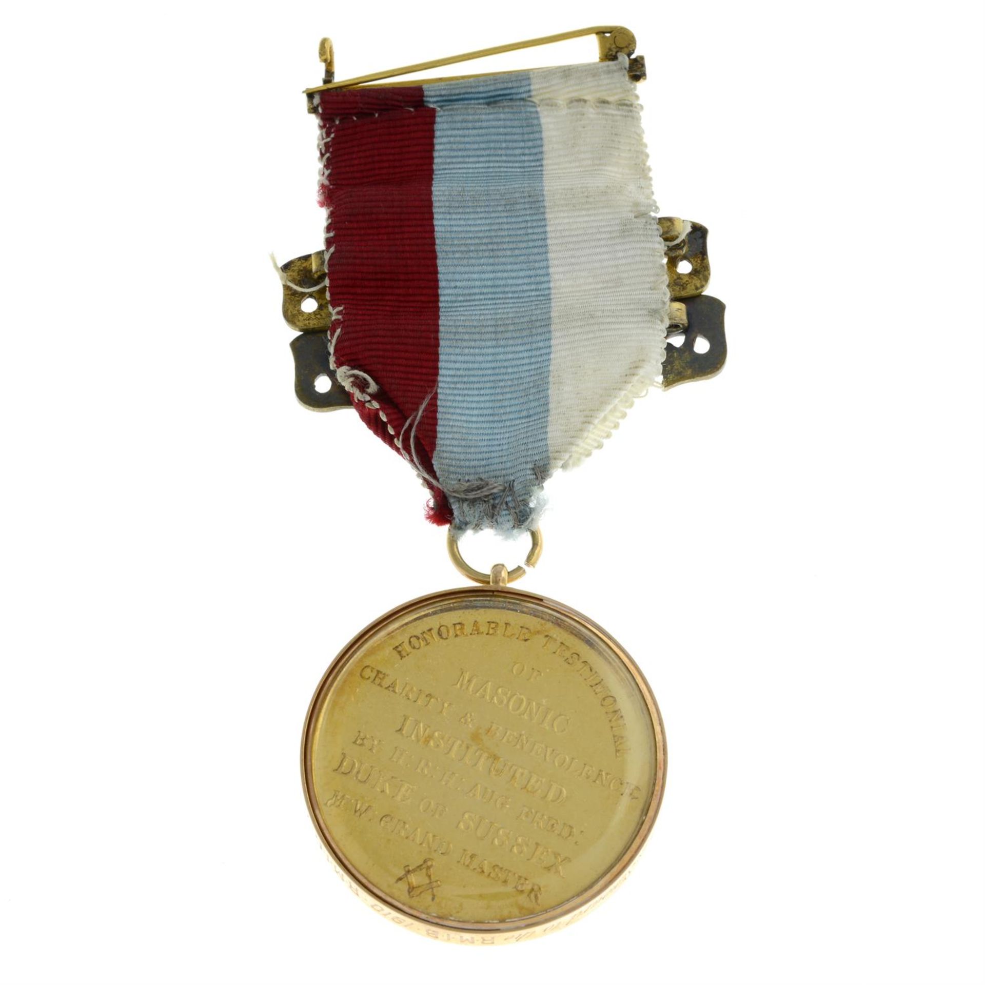 Masonic Charity & Benevolence Medal. - Image 2 of 2