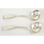 Pair of George IV silver sauce ladles.