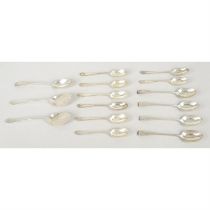 Assorted silver teaspoons, jam spoons, etc.