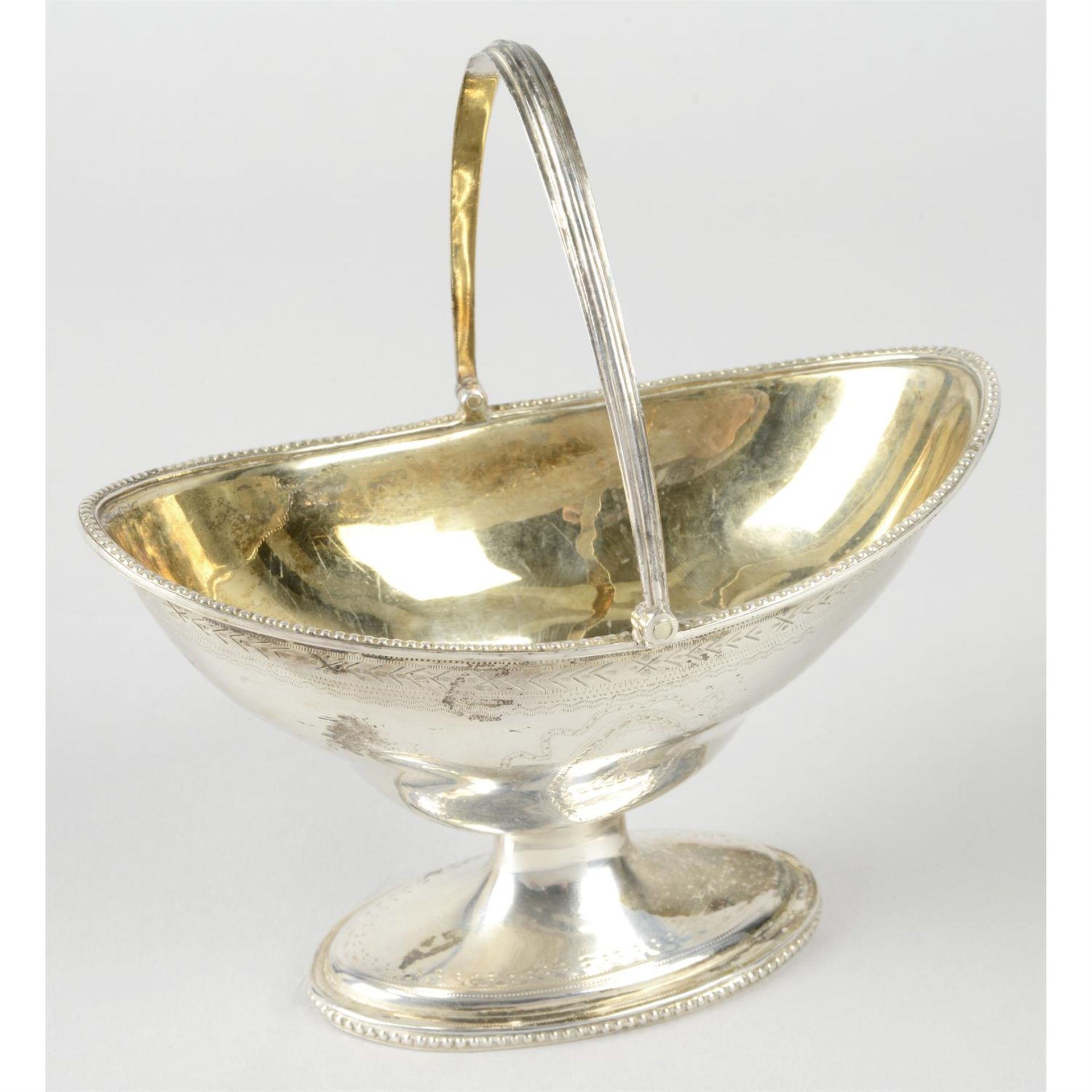 George III silver pedestal sugar basket by Hester Bateman.