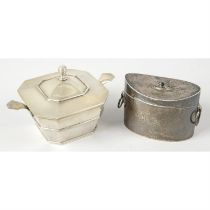 Two George V silver small caddies or pots. (2).