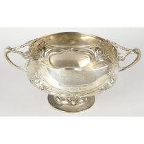 Edwardian silver Art Nouveau pedestal bowl.