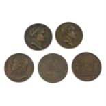 France, Napoleonic medals in bronze (5).