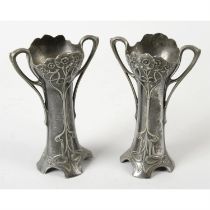 Pair of WMF Art Nouveau bud vases.