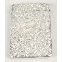 Late Victorian silver card case.