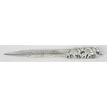 Elephant herd silver paper knife, by Patrick Mavros.