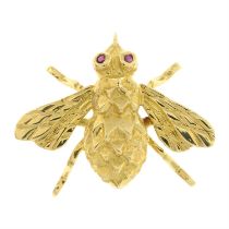 Ruby insect brooch