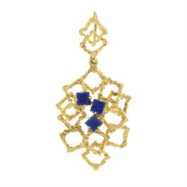 18ct gold lapis lazuli pendant