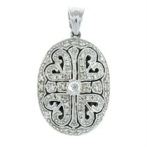 9ct gold diamond locket pendant