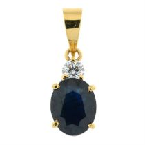 18ct sapphire diamond pendant