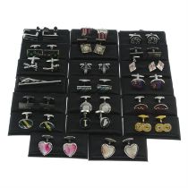 Twenty pairs of cufflinks