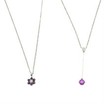 Two diamond & gem-set necklaces