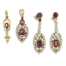 Garnet & colourless gem jewellery