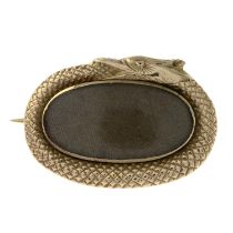 Georgian snake mourning brooch