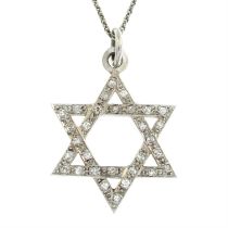 Diamond 'Star of David' pendant with chain