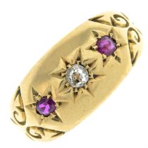 Early 20th century 18ct gold ruby & diamond dress ring