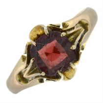 Garnet single-stone ring