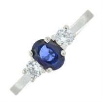 Sapphire and cubic zirconia ring