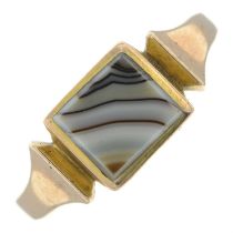 Banded agate signet ring