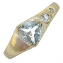 18ct gold aquamarine & diamond dress ring