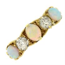 Opal & diamond dress ring