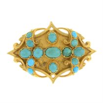 Victorian gold turquoise brooch