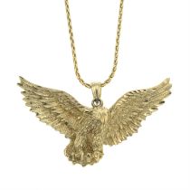 9ct gold eagle pendant, with chain