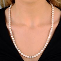 18ct gold cultured pearl necklace, by Tiffany & Co.