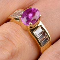 Pink sapphire & diamond ring