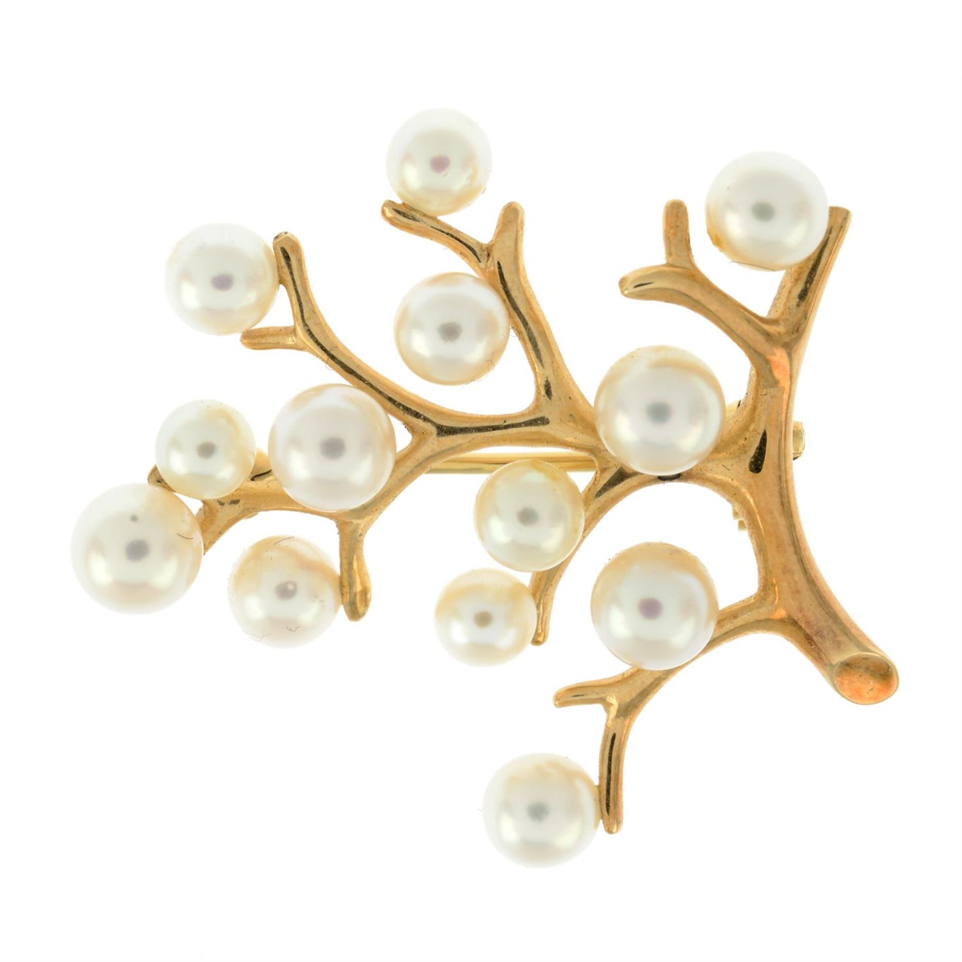 Cultured pearl 'Tree of Life' brooch, by Mikimoto - Image 2 of 4