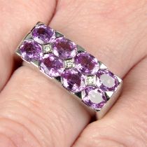 Pink sapphire & diamond ring