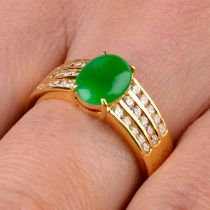 Jadeite jade and diamond ring