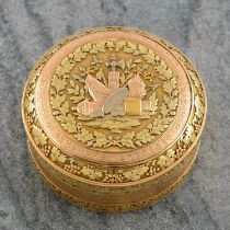 18th century tricolour gold circular box