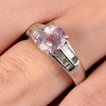 Sri Lankan pink sapphire and diamond ring