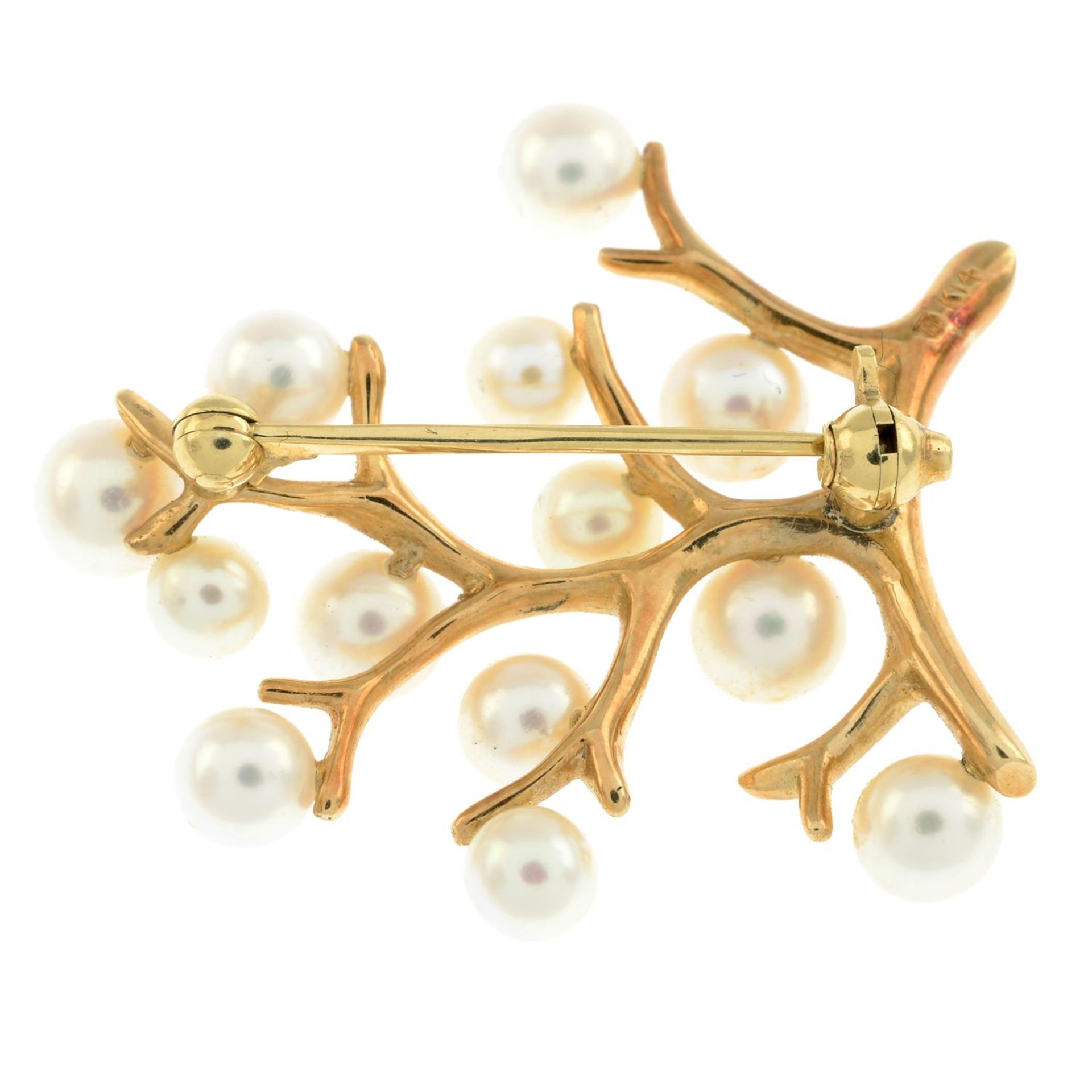 Cultured pearl 'Tree of Life' brooch, by Mikimoto - Image 3 of 4