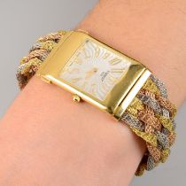 18ct gold bracelet watch, Tissot, 23x36mm