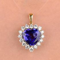 18ct gold tanzanite & diamond pendant