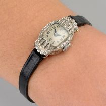 Art Deco platinum diamond cocktail watch