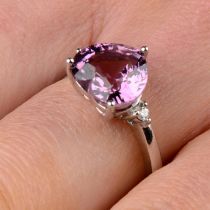 Pink spinel and diamond ring