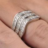 Three diamond wave rings, by Cartier