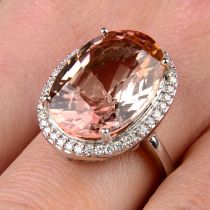Tourmaline and diamond ring