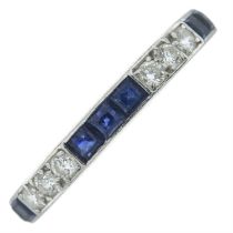 18ct gold sapphire & diamond half eternity ring