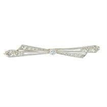 Diamond bow brooch